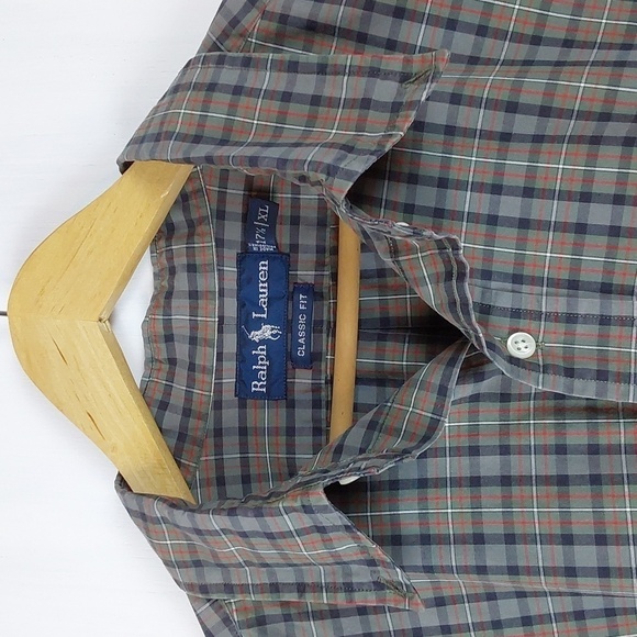 Ralph Lauren Mens Longsleeve Plaid Button down Red PONY Classic Sz.XL - Picture 5 of 9